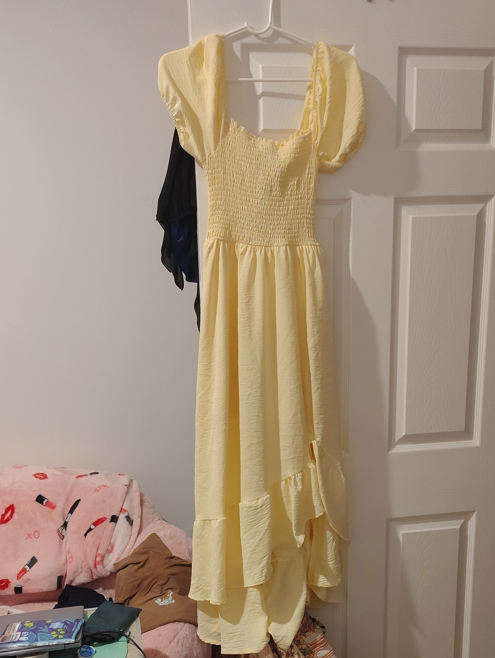 Yellow puffed Smocked dress